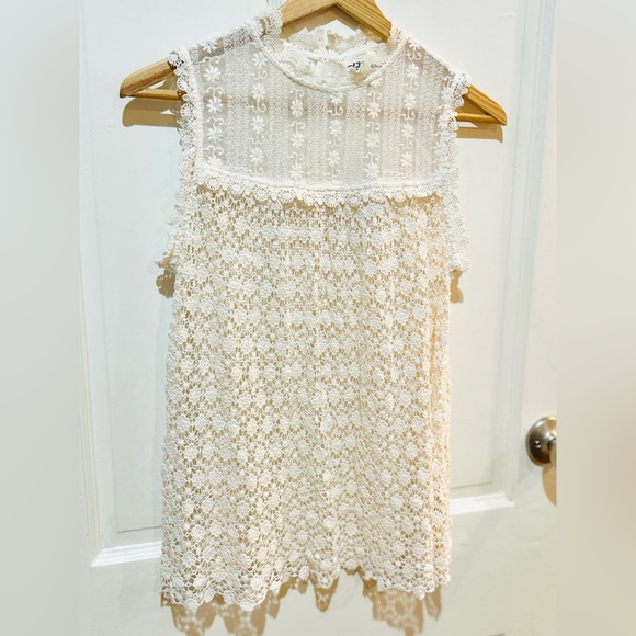 Anthropologie Cream Lace Blouse - Picture 4 of 13